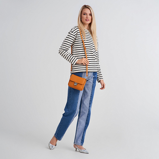 Женская сумка Dr. Koffer из натуральной кожи оранжевая