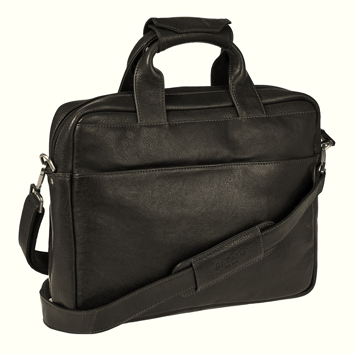 Деловая сумка Dr.Koffer из натуральной кожи черная