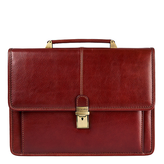 Портфель Dr.Koffer из натуральной кожи светло-коричневый