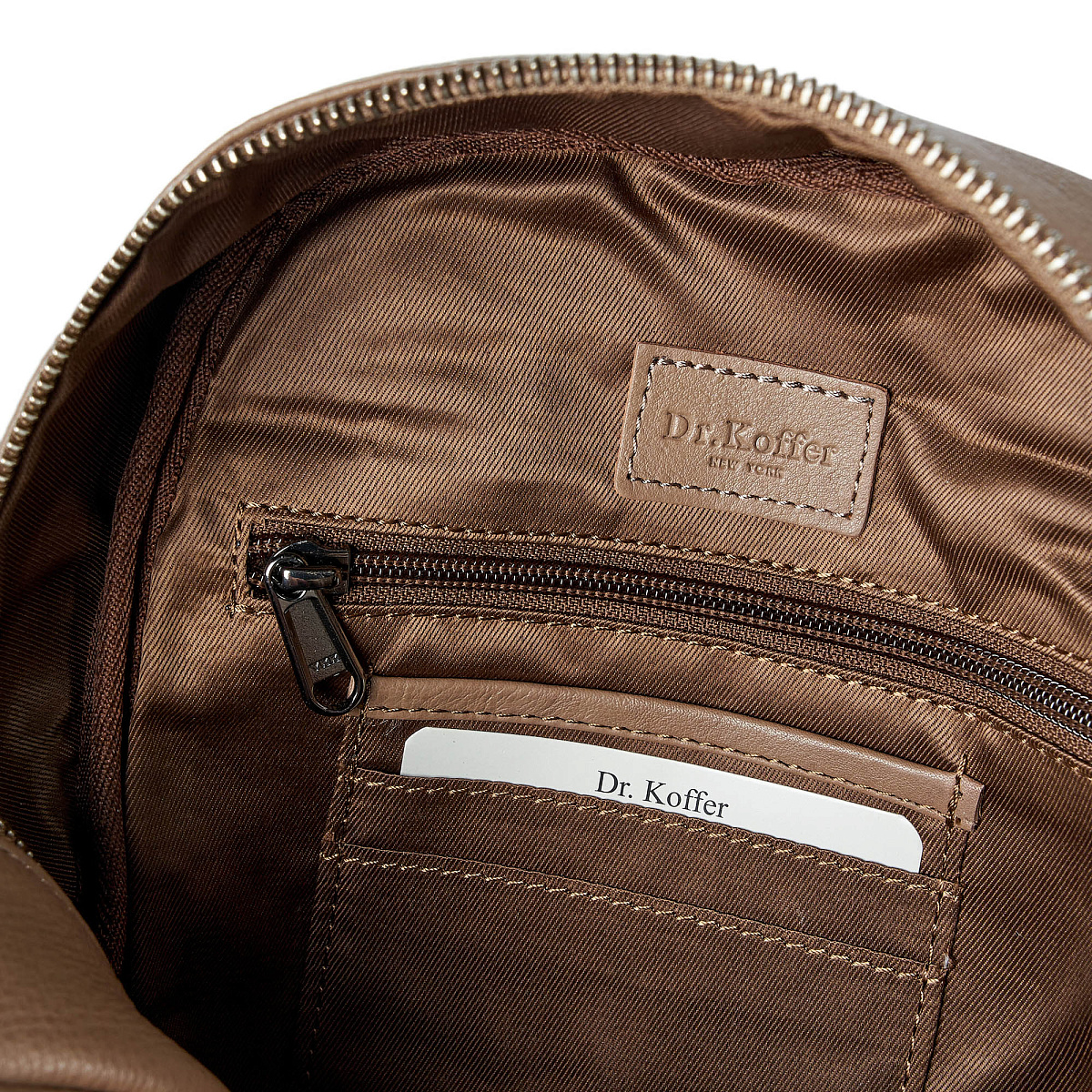 Рюкзак Dr.Koffer из натуральной кожи бежевый