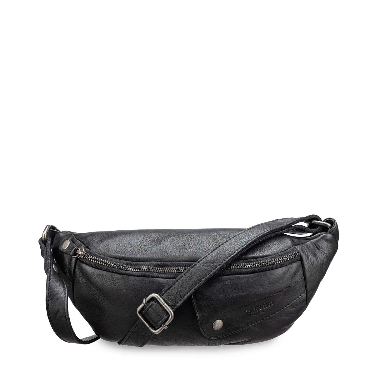 Сумка на пояс Dr. Koffer из натуральной кожи черная