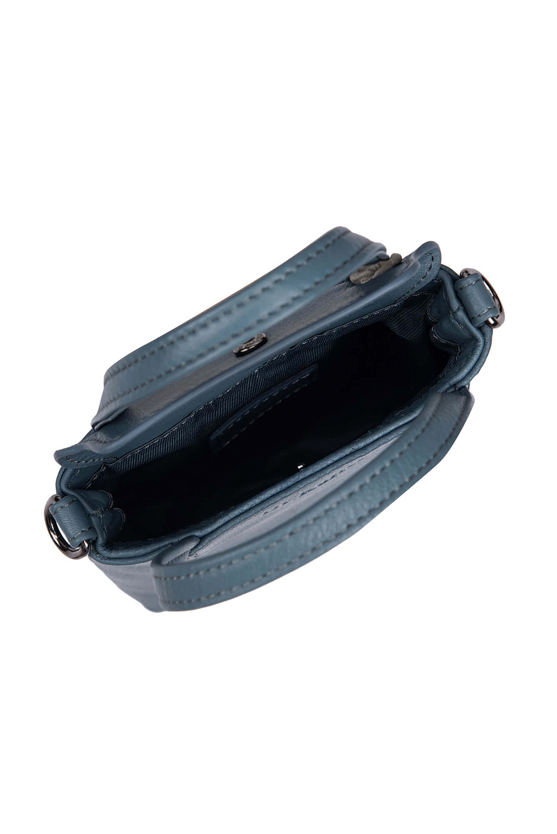 Сумка через плечо Dr.Koffer из натуральной кожи голубая