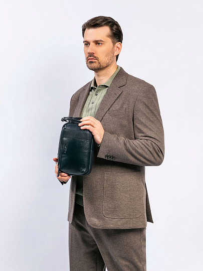 Сумка-визитка Dr. Koffer из натуральной кожи синяя