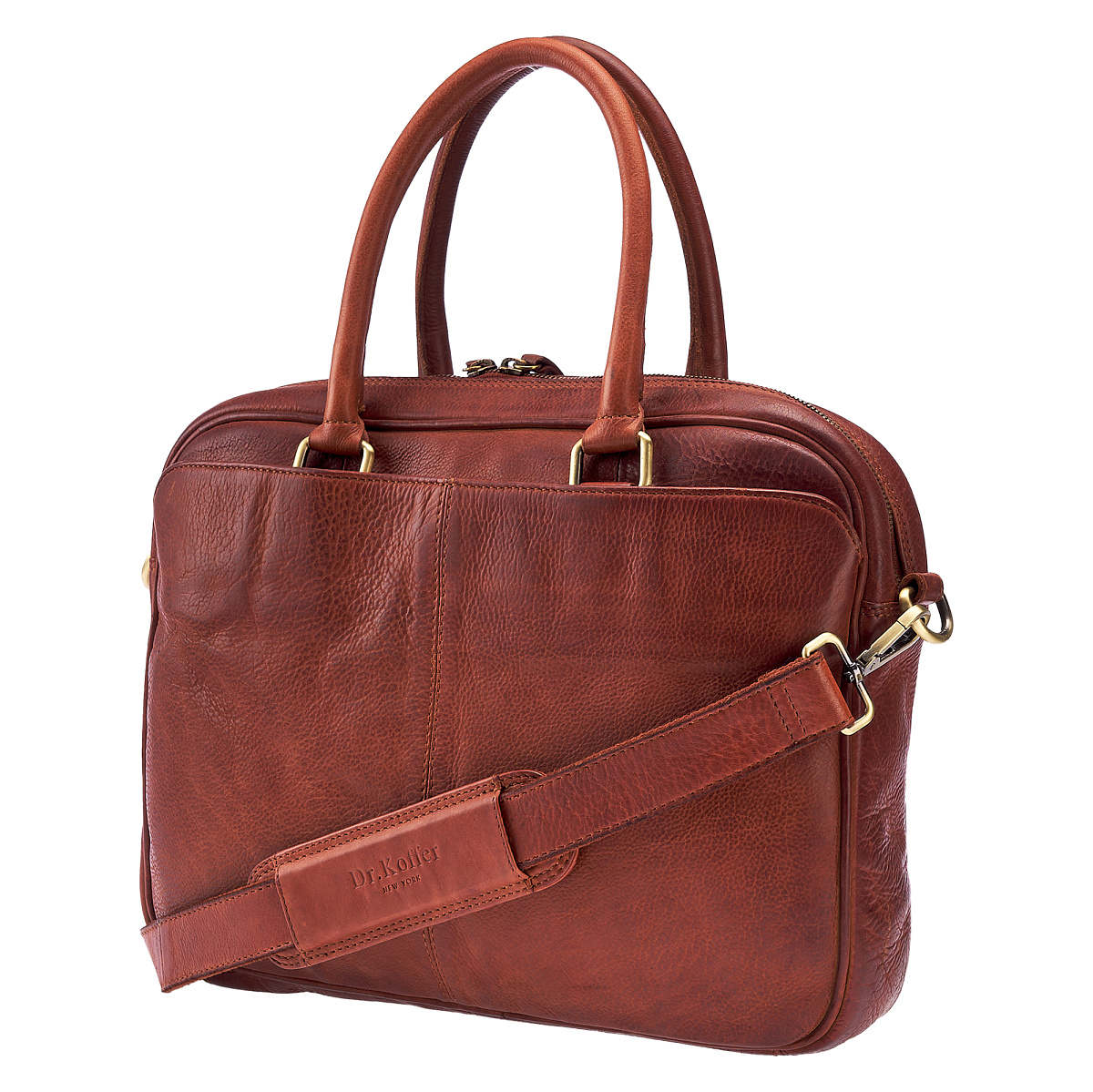 Деловая сумка Dr.Koffer из натуральной кожи коричневая