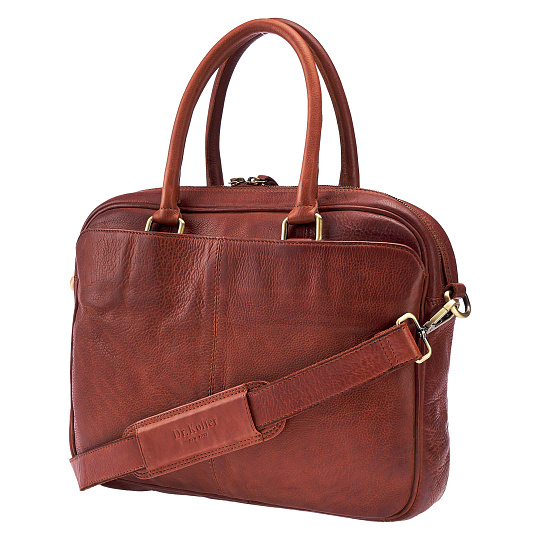Деловая сумка Dr.Koffer из натуральной кожи коричневая