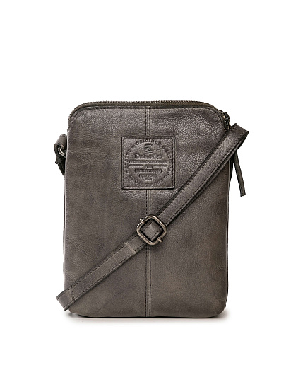 Сумка через плечо Dr.Koffer из натуральной кожи серая