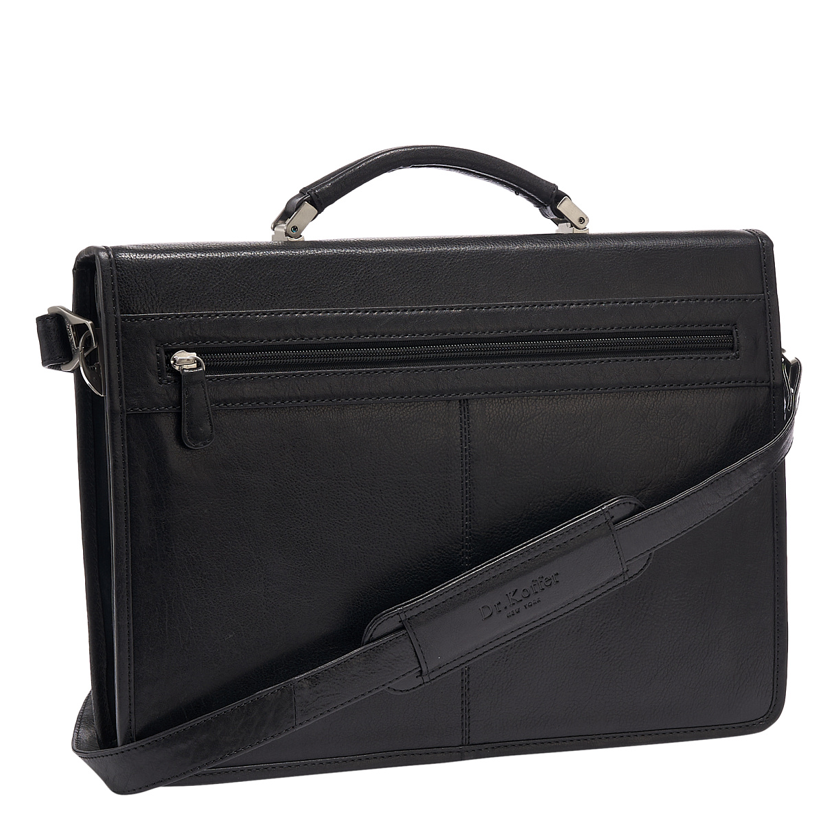 Портфель Dr.Koffer из натуральной кожи черный