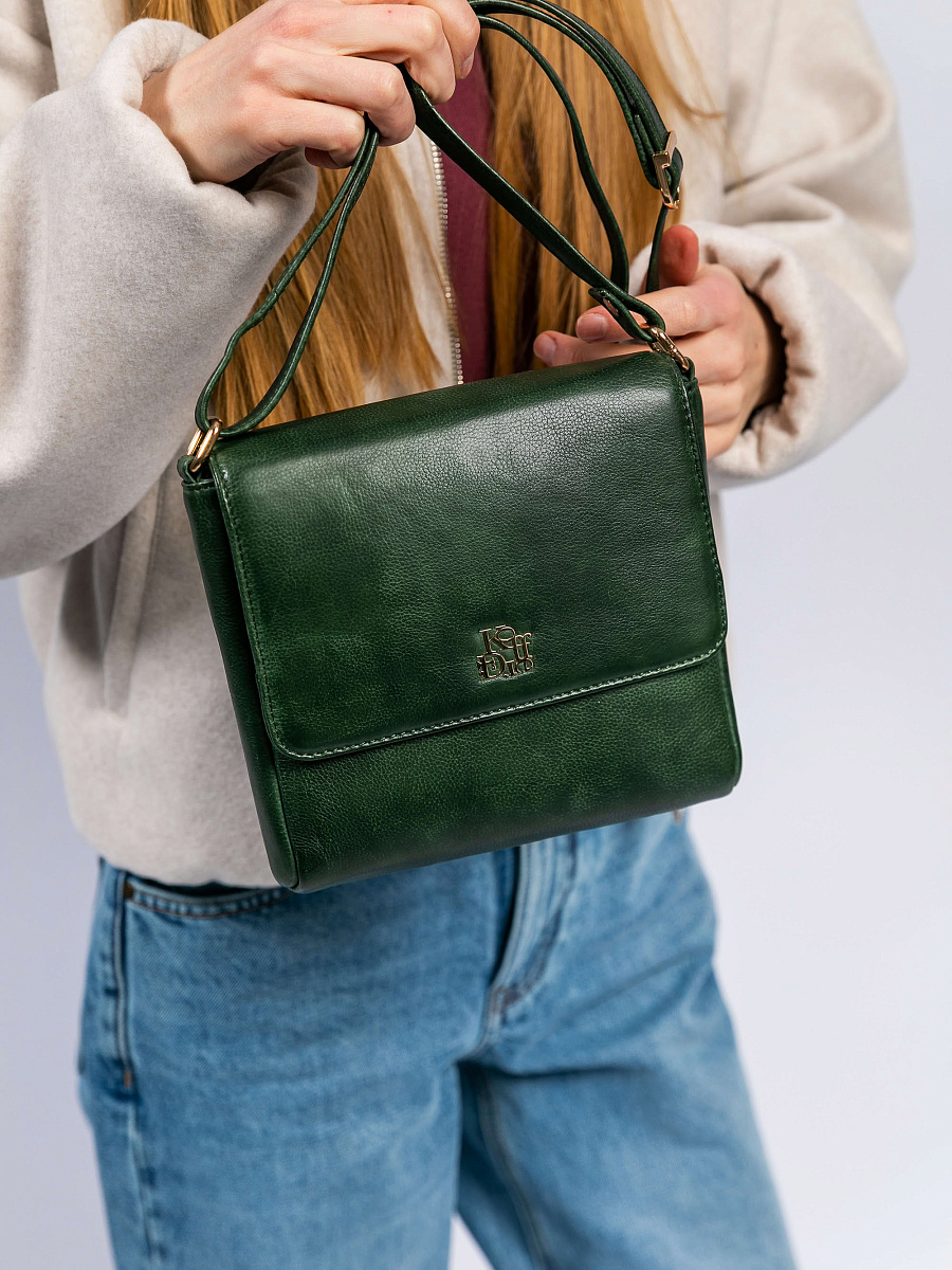 Женская сумка Dr. Koffer из натуральной кожи зеленая