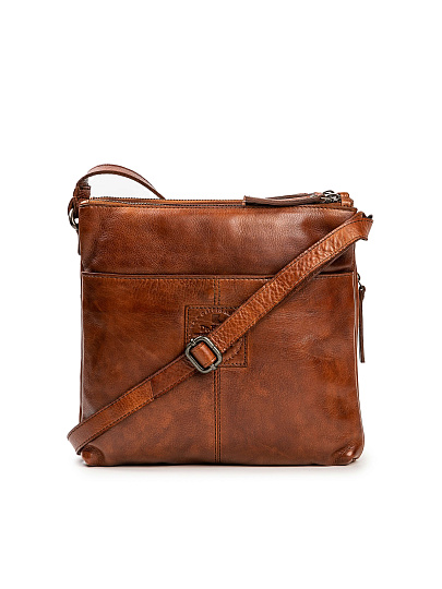 Сумка через плечо Dr.Koffer из натуральной кожи коричневая