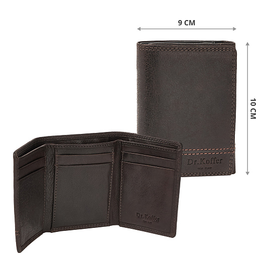 Портмоне Dr.Koffer из натуральной кожи коричневое