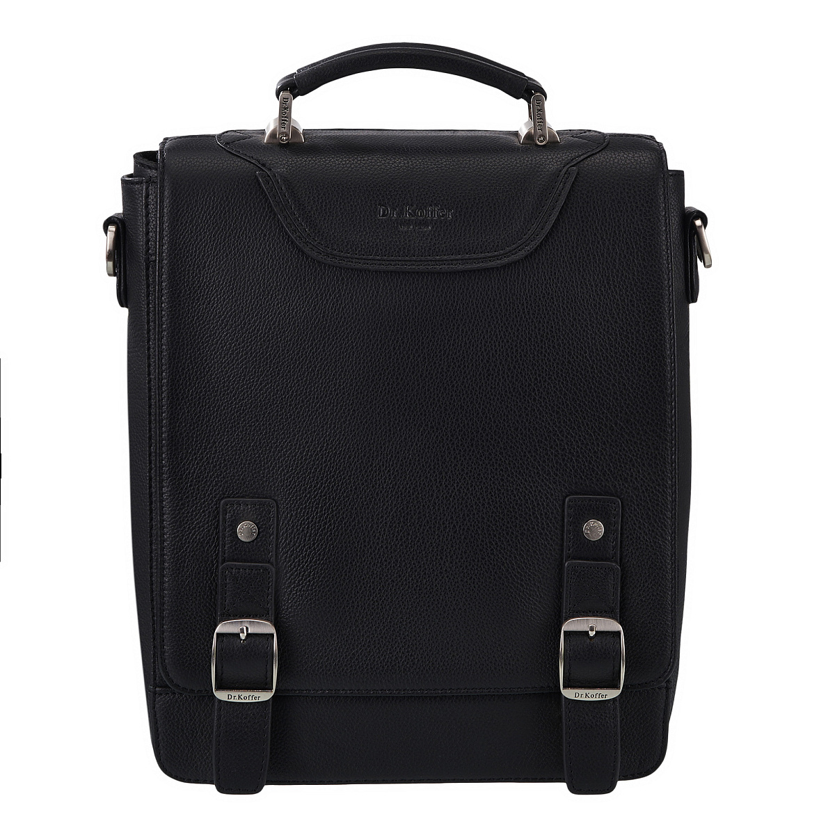 Деловая сумка Dr.Koffer из натуральной кожи черная