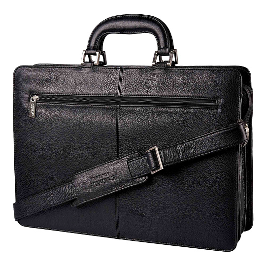 Портфель Dr.Koffer из натуральной кожи черный