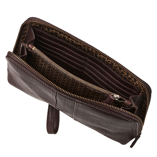 Сумка барсетка из натуральной кожи Dr. Koffer коричневая