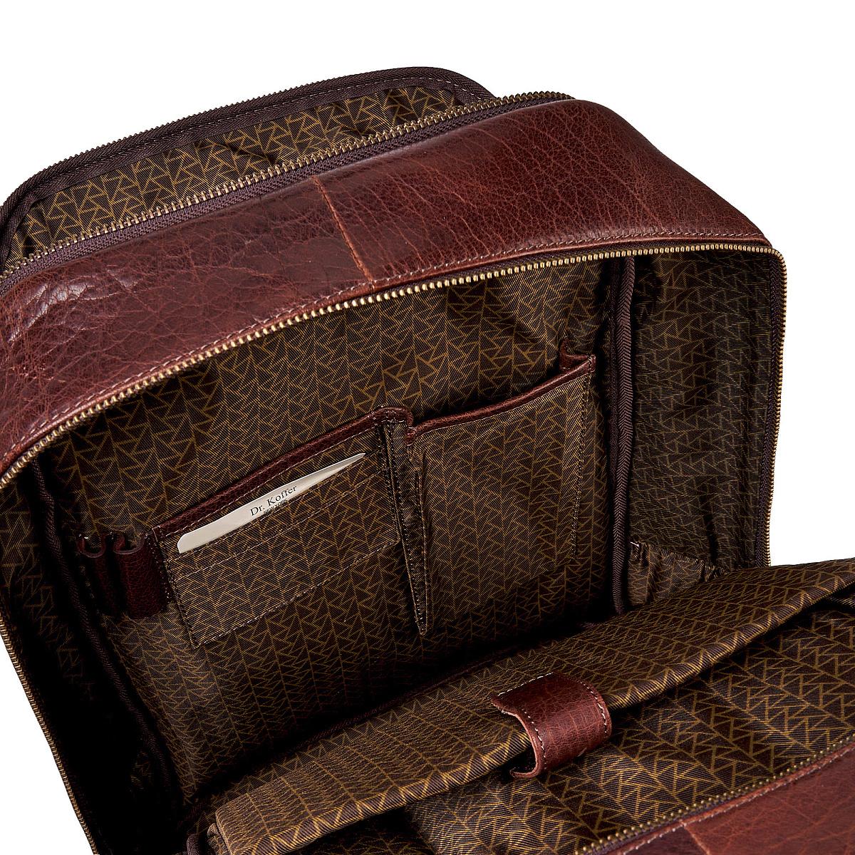 Рюкзак Dr.Koffer из натуральной кожи темно-коричневый