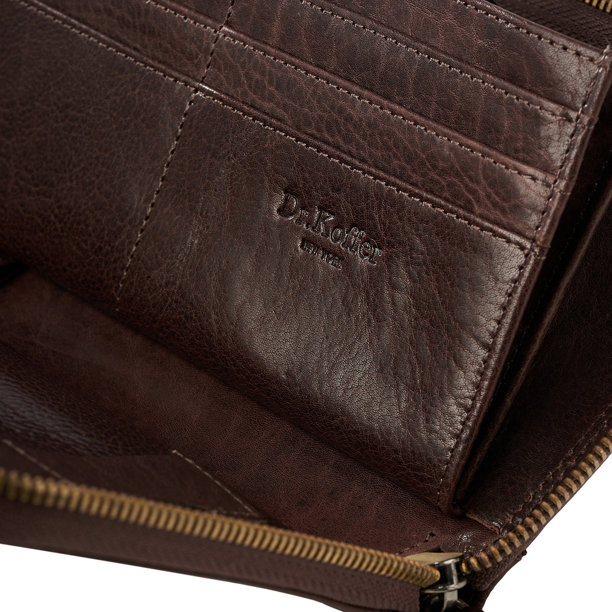 Портмоне Dr.Koffer из натуральной кожи коричневое