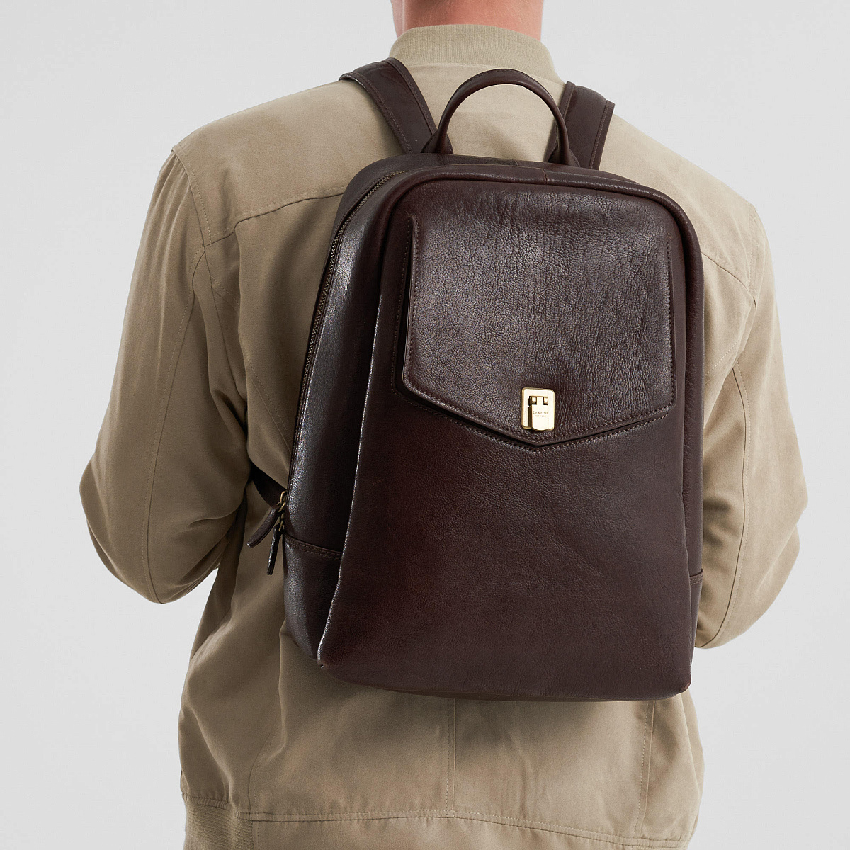 Рюкзак Dr.Koffer из натуральной кожи темно-коричневый