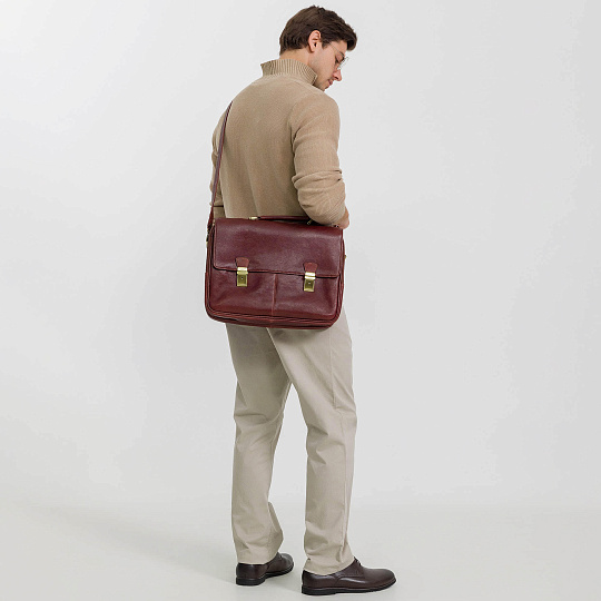 Портфель Dr.Koffer из натуральной кожи светло-коричневый