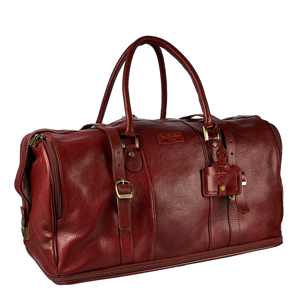 Сумка дорожная Dr.Koffer из натуральной кожи коричневая