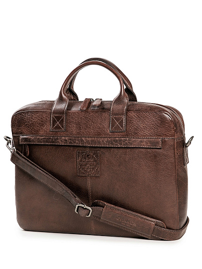 Деловая сумка Dr.Koffer из натуральной кожи темно-коричневая