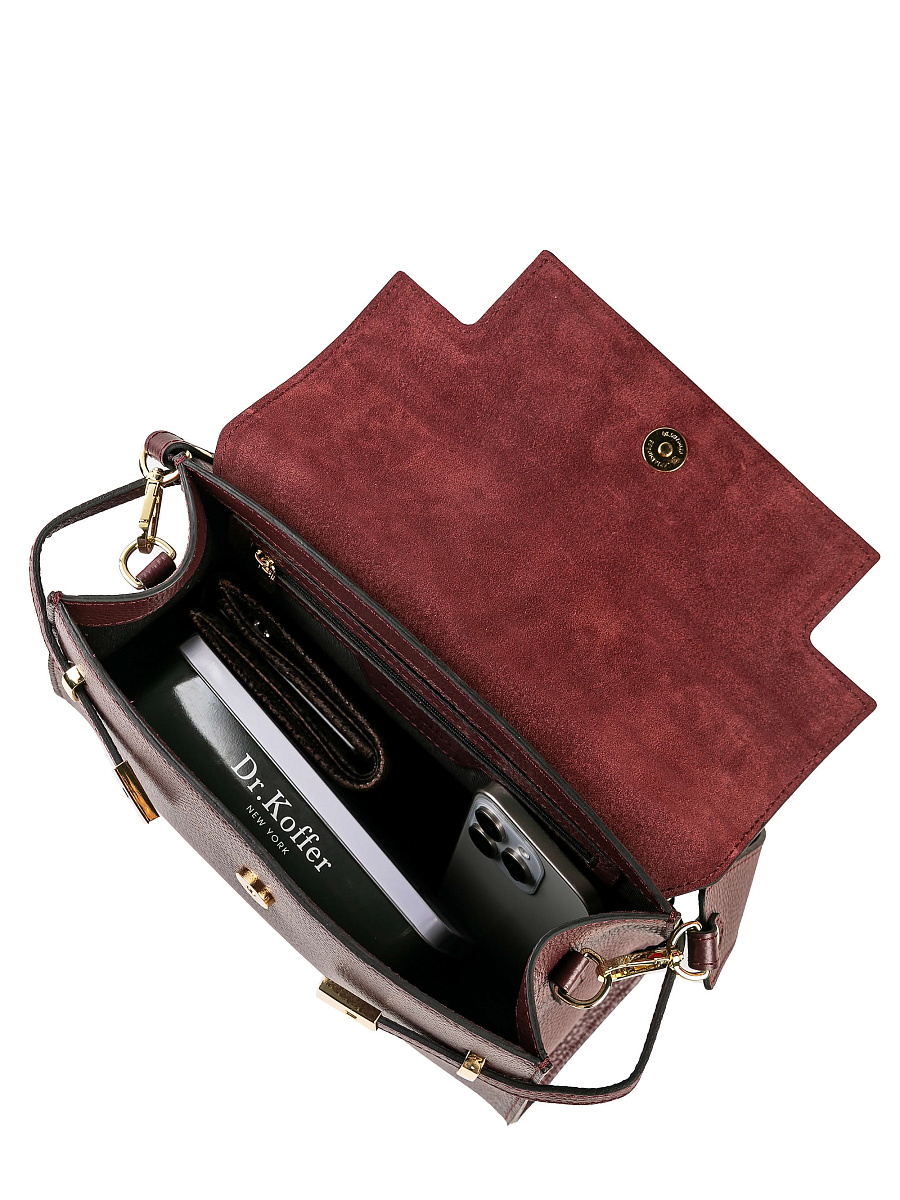 Женская сумка Dr. Koffer из натуральной кожи бордовая