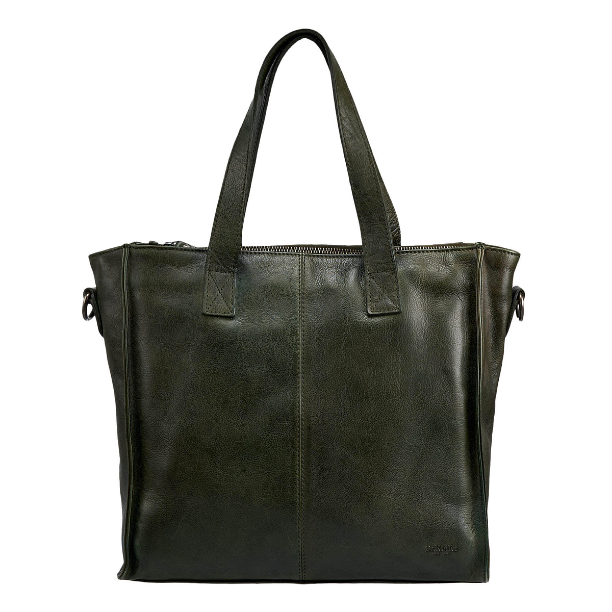 Деловая сумка Dr.Koffer из натуральной кожи зеленая