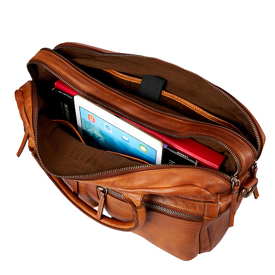 Деловая сумка Dr.Koffer из натуральной кожи коричневая