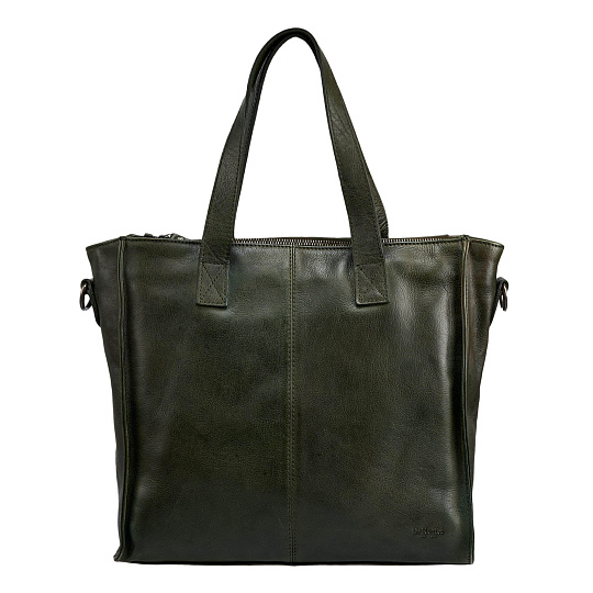 Деловая сумка Dr.Koffer из натуральной кожи зеленая