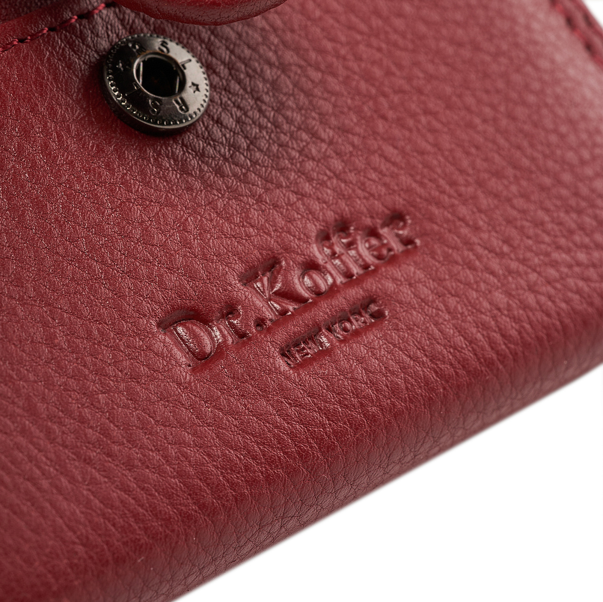 Кредитница Dr.Koffer из натуральной кожи бордовая