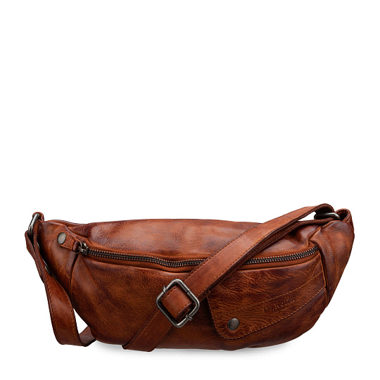 Сумка на пояс Dr. Koffer из натуральной кожи коричневая