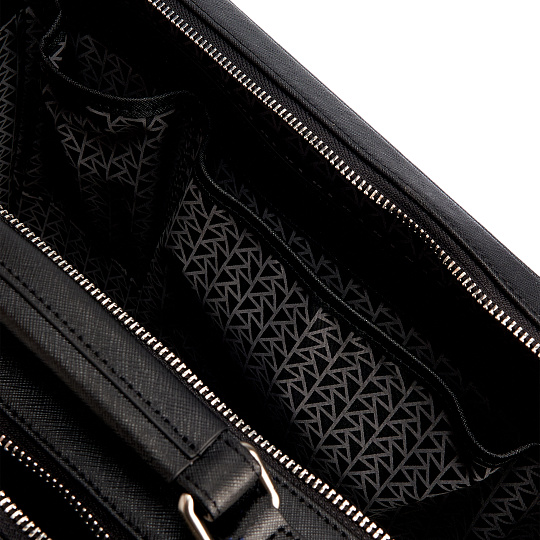 Деловая сумка Dr.Koffer из натуральной кожи черная