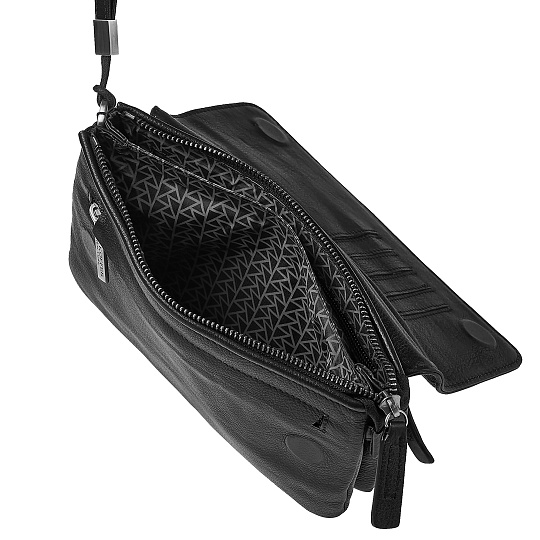 Сумка барсетка из натуральной кожи Dr. Koffer черная