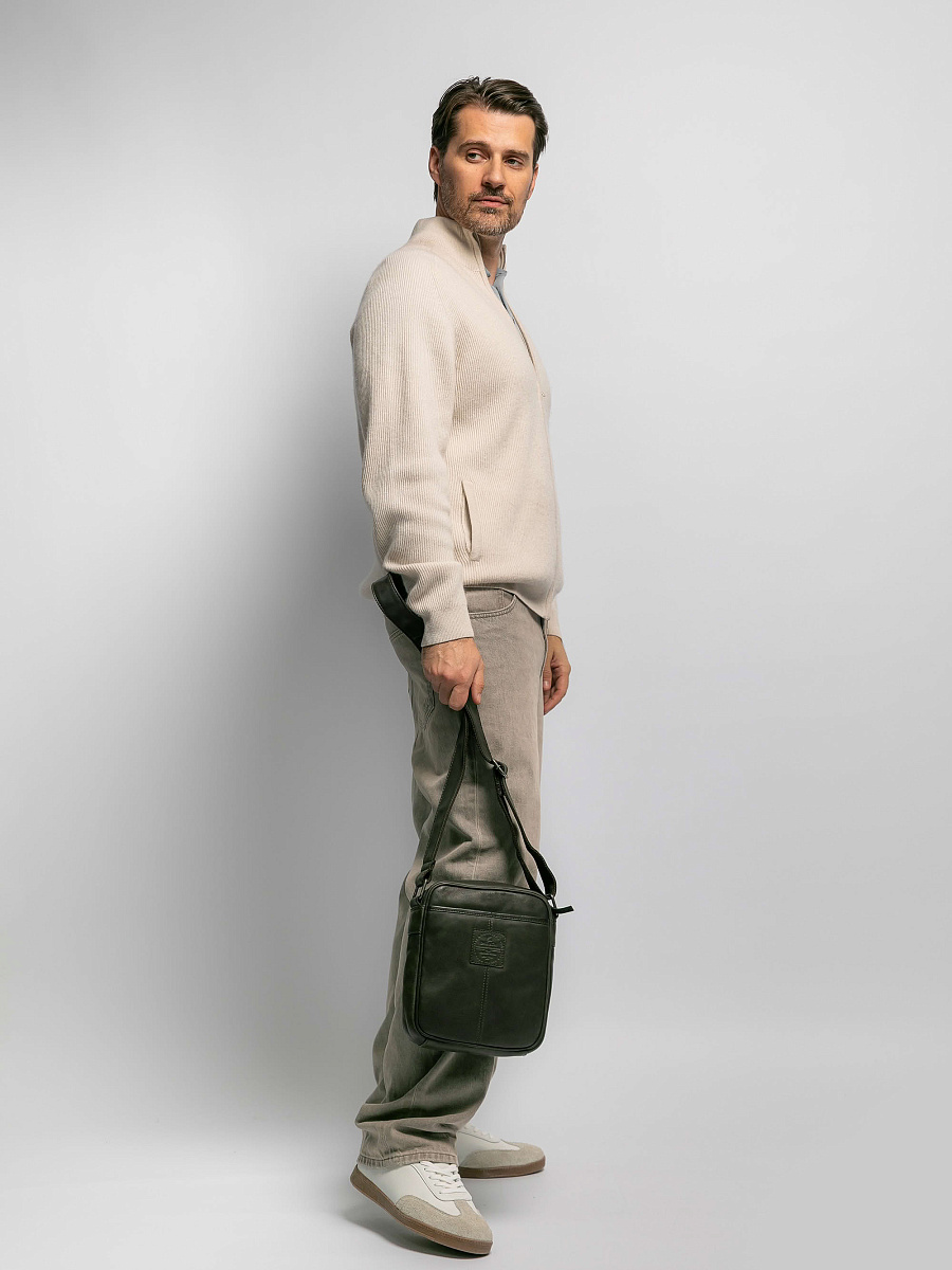 Сумка через плечо Dr.Koffer из натуральной кожи коричневая