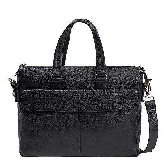 Деловая сумка Dr.Koffer из натуральной кожи черная