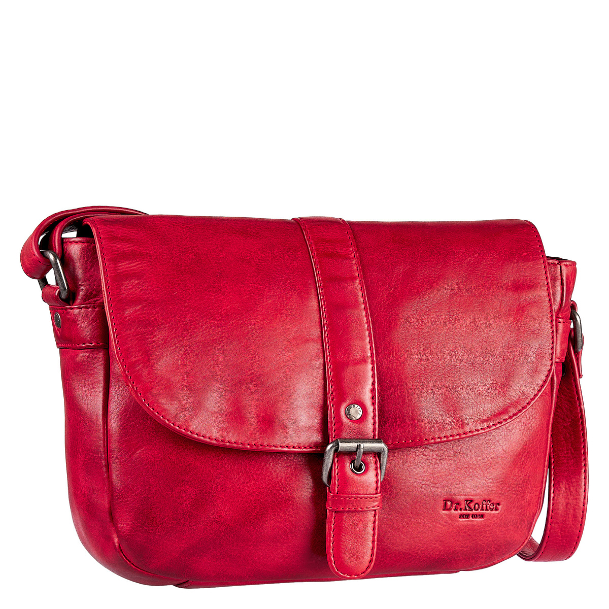 Сумка через плечо Dr.Koffer из натуральной кожи красная
