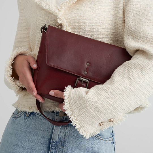 Женская сумка Dr. Koffer из натуральной кожи бордовая