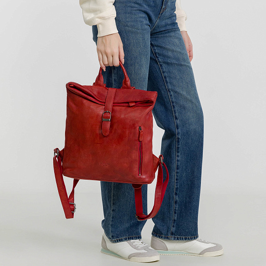 Рюкзак Dr.Koffer из натуральной кожи красный