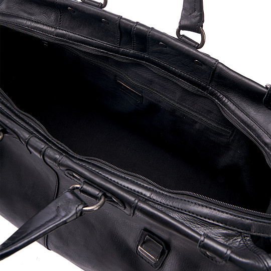 Сумка дорожная Dr.Koffer из натуральной кожи черная