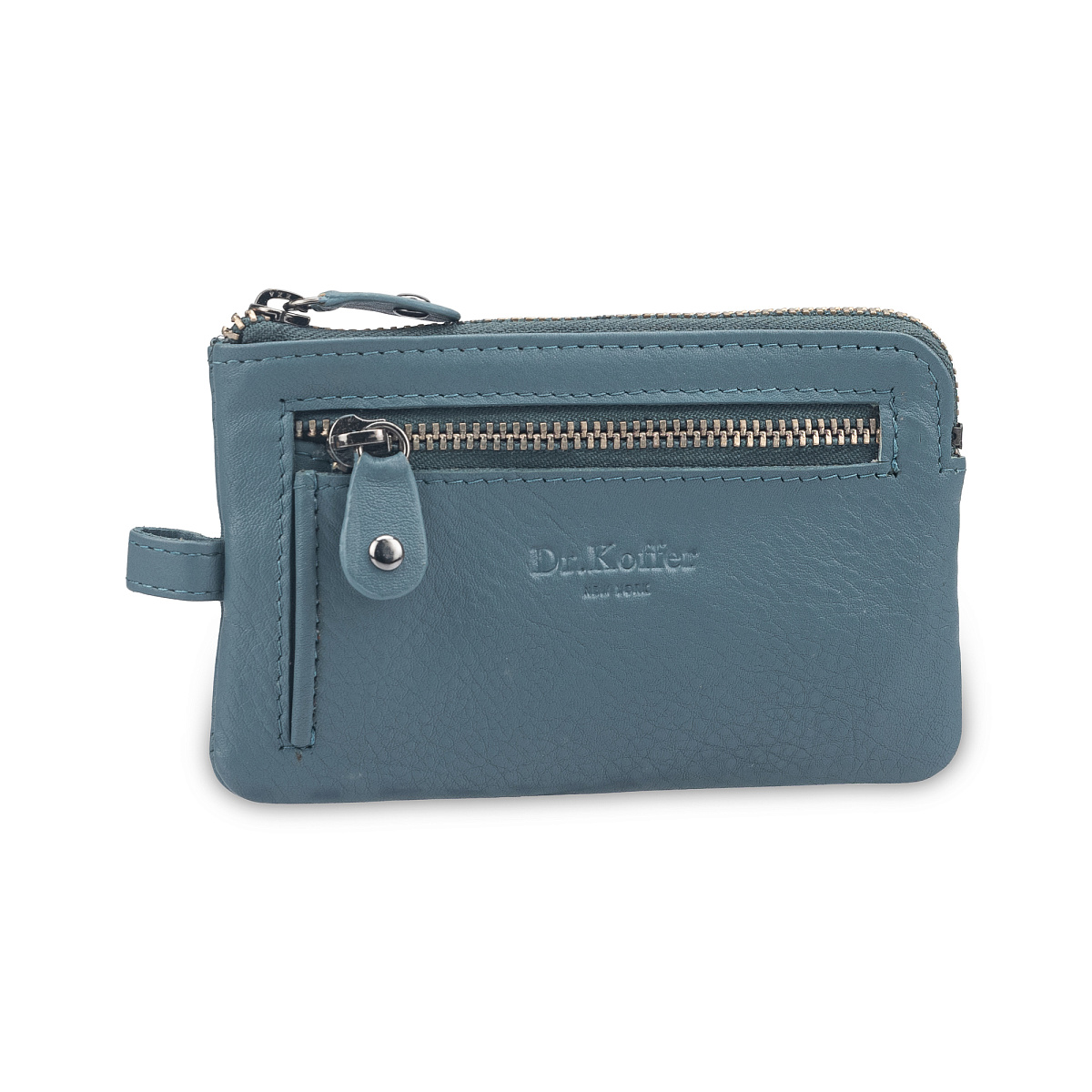 Ключница Dr.Koffer из натуральной кожи голубая