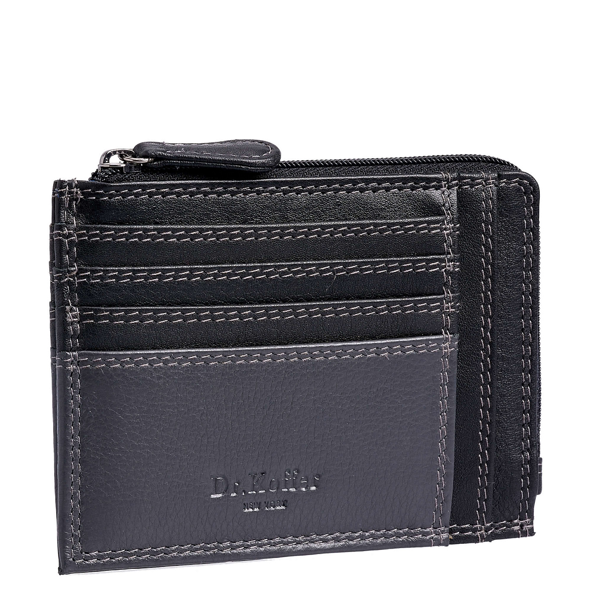 Кредитница Dr.Koffer из натуральной кожи черная