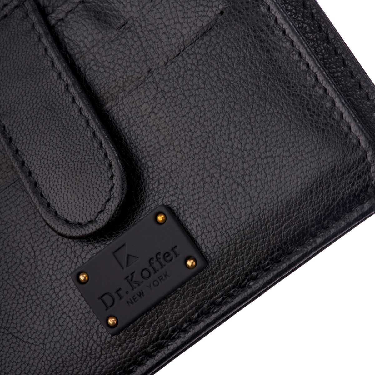 Кредитница Dr.Koffer из натуральной кожи черная