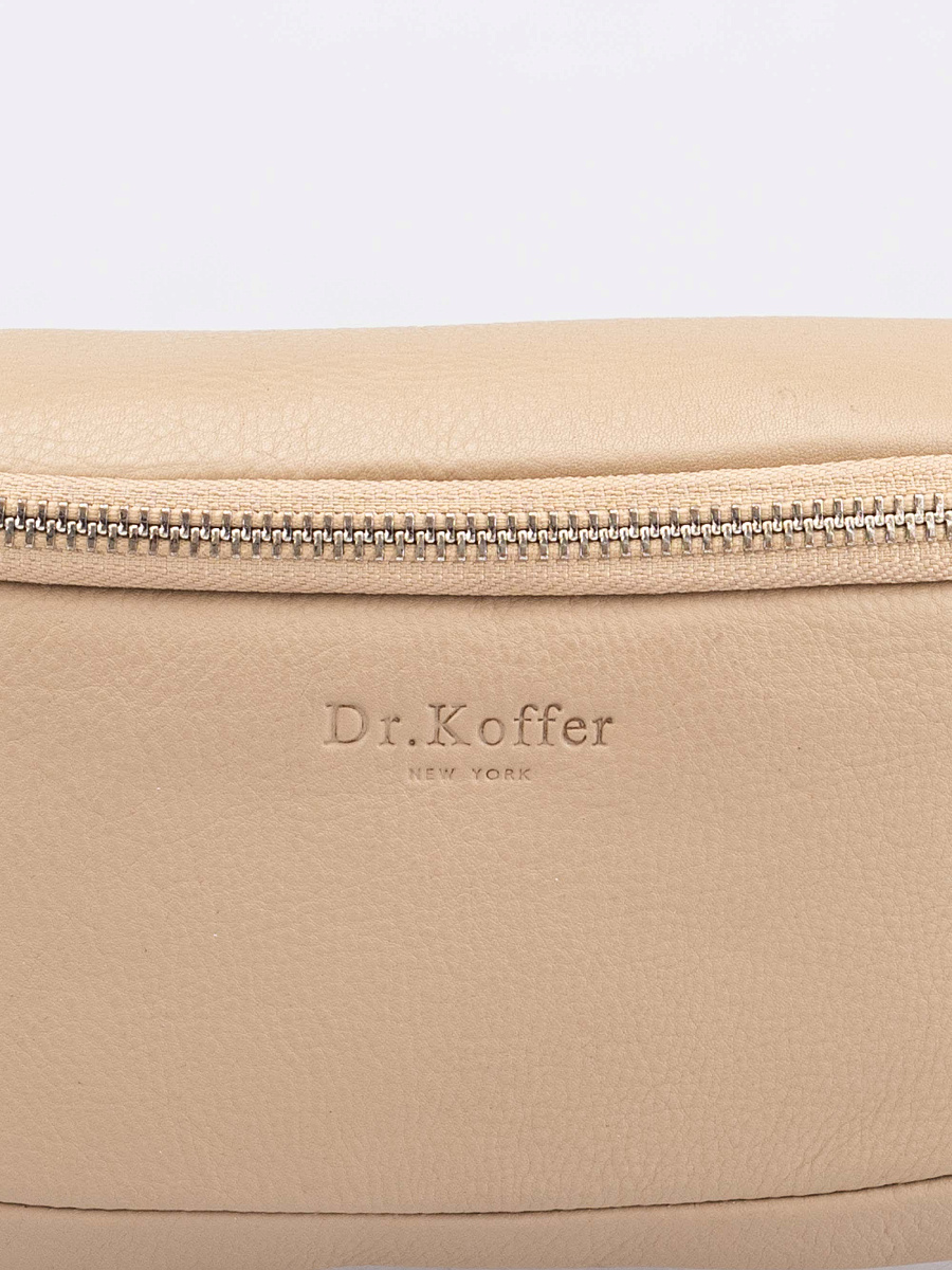 Сумка на пояс Dr. Koffer из натуральной кожи бежевая