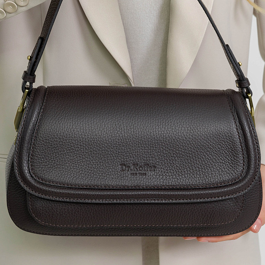 Женская сумка Dr. Koffer из натуральной кожи коричневая