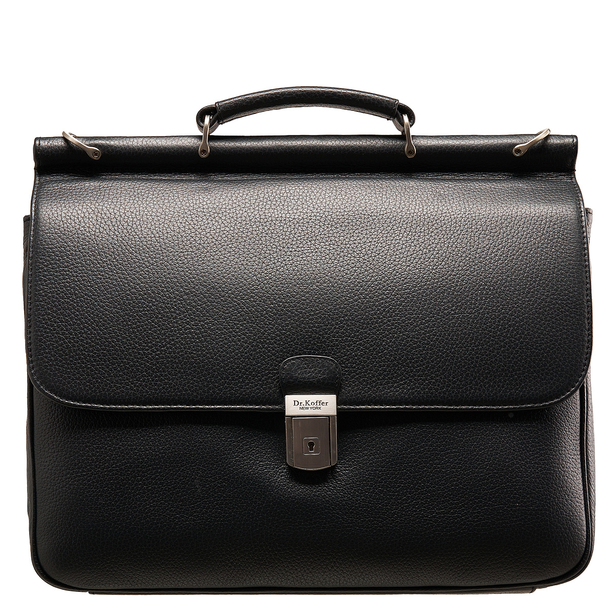 Портфель Dr.Koffer из натуральной кожи черный
