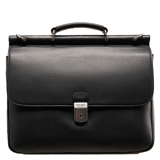 Портфель Dr.Koffer из натуральной кожи черный