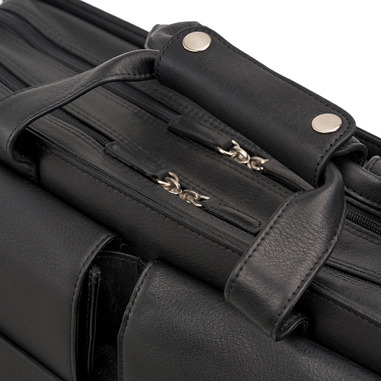 Деловая сумка Dr.Koffer из натуральной кожи черная