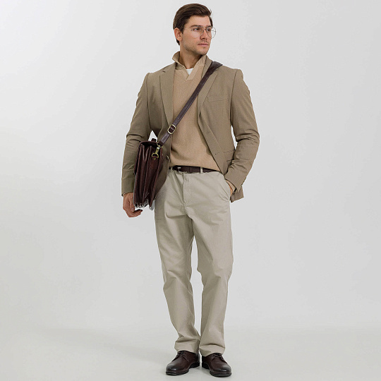 Портфель Dr.Koffer из натуральной кожи темно-коричневый