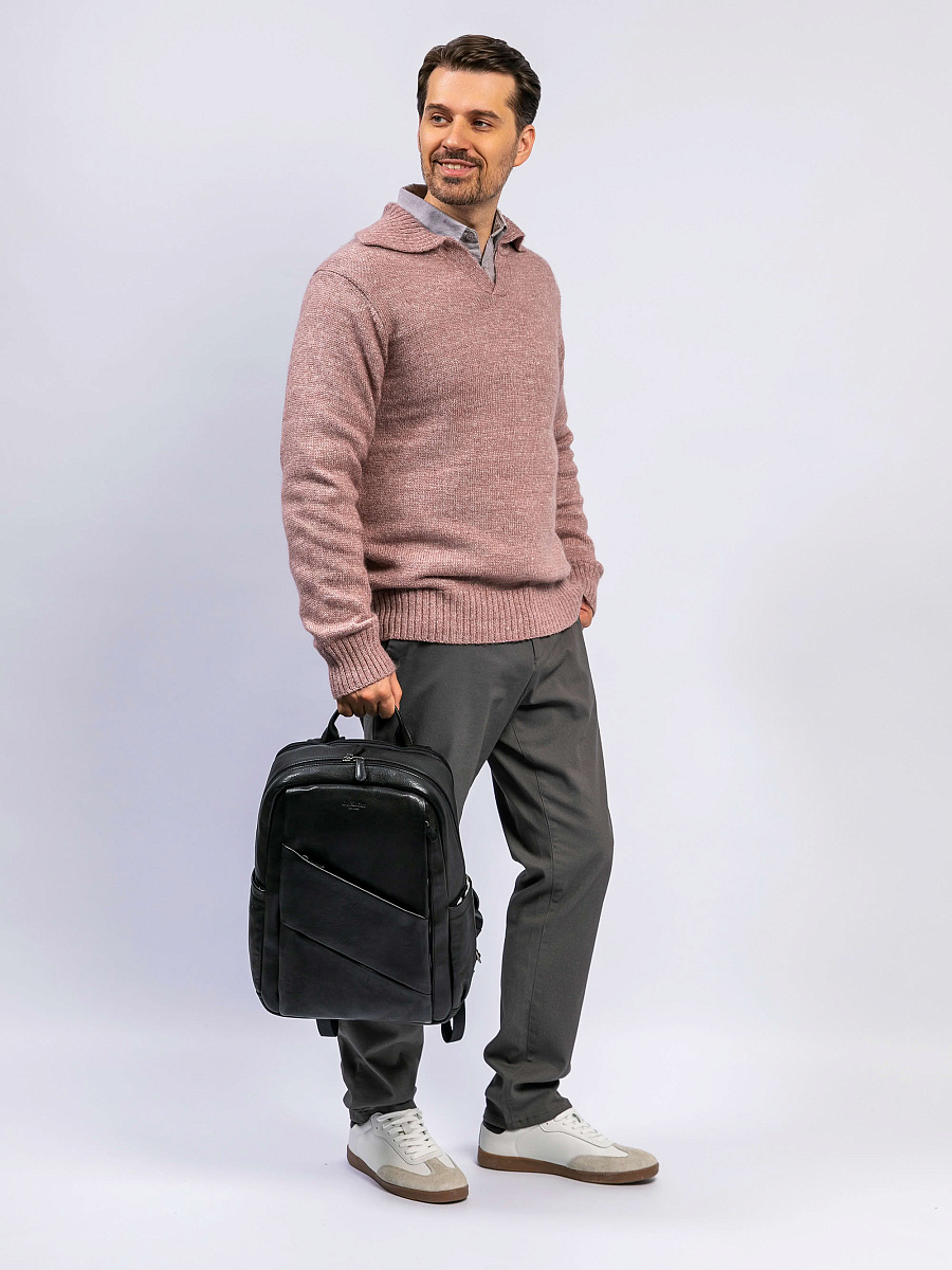 Рюкзак Dr. Koffer из натуральной кожи черный