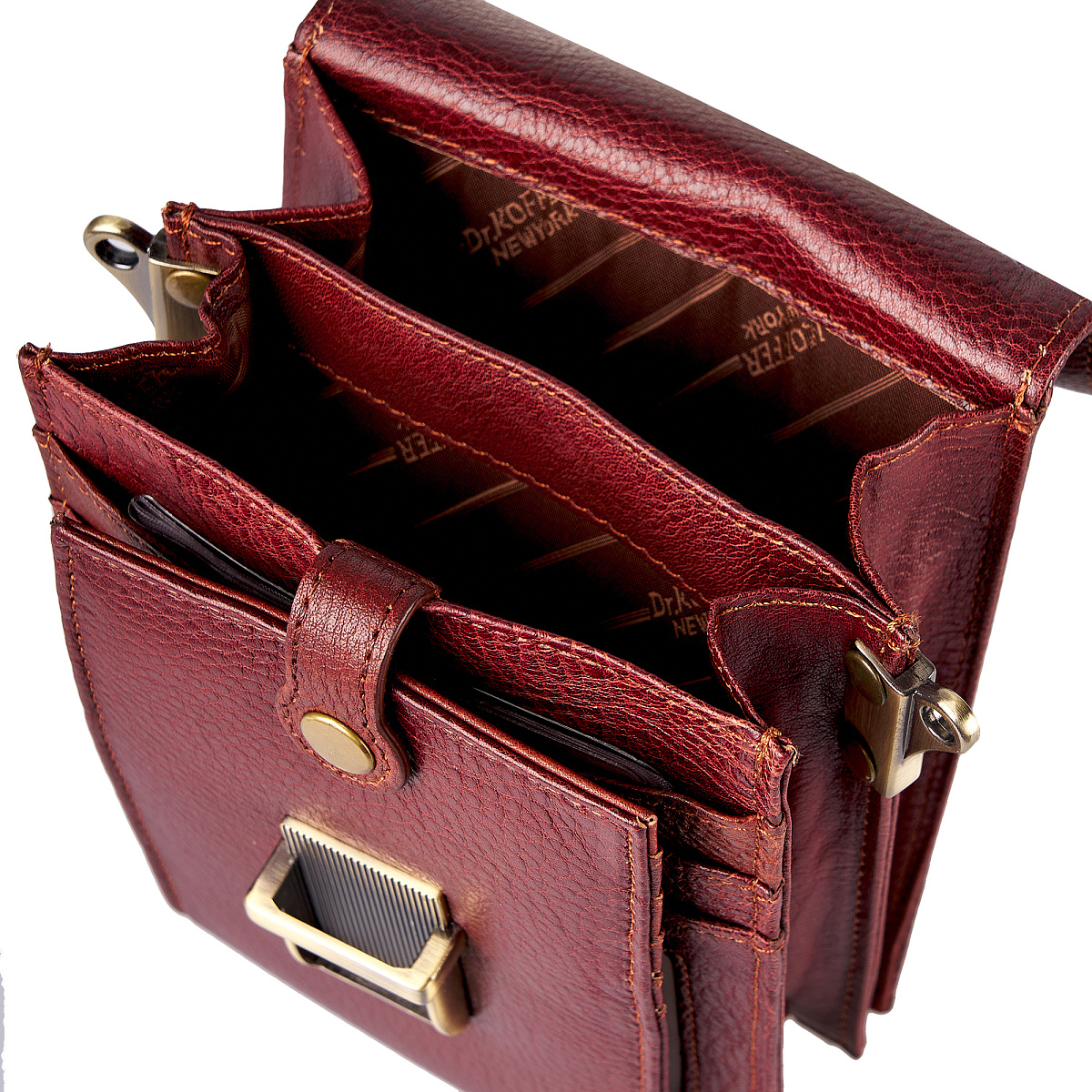 Сумка через плечо Dr.Koffer из натуральной кожи коричневая