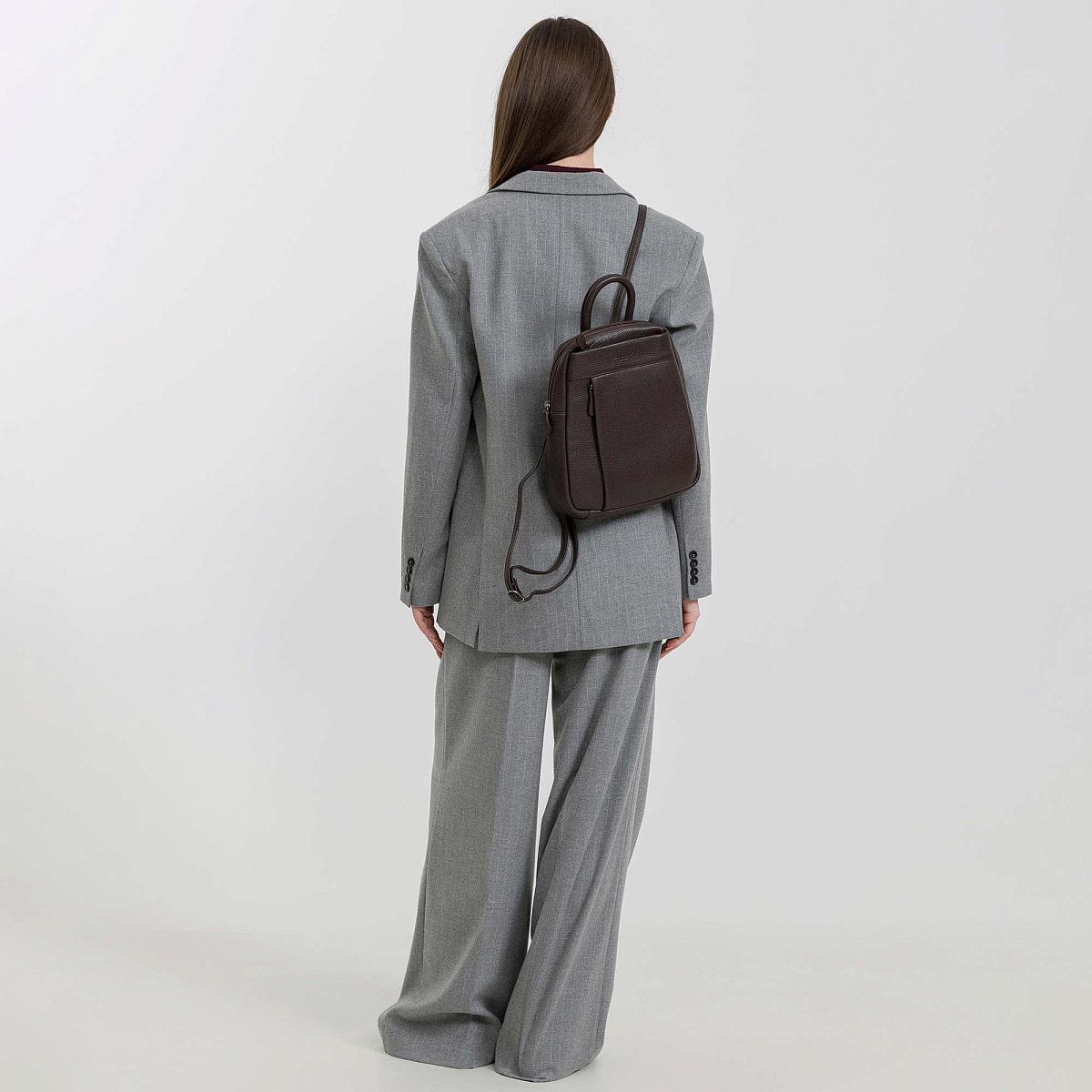 Рюкзак Dr.Koffer из натуральной кожи темно-коричневый