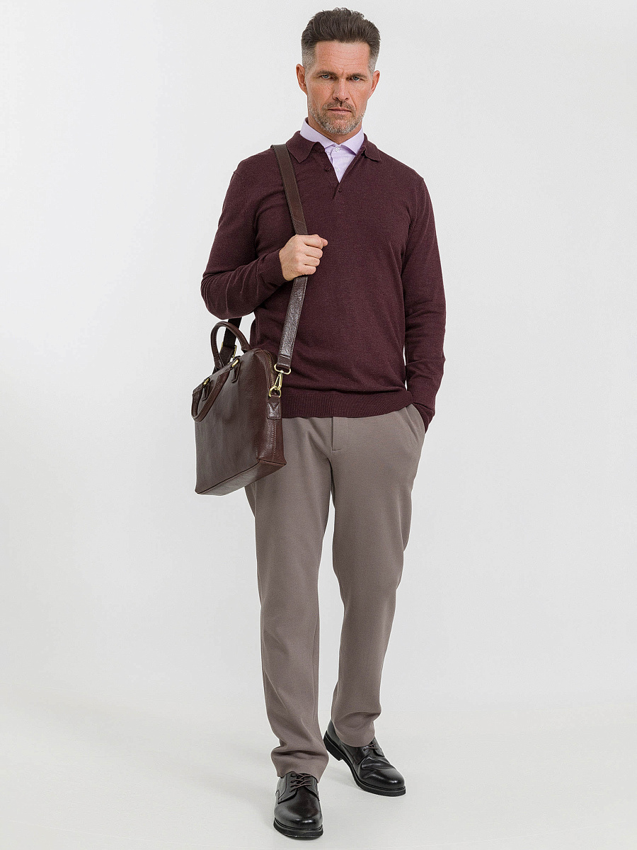 Деловая сумка Dr.Koffer из натуральной кожи темно-коричневая